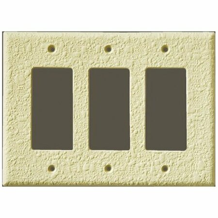 CAN-AM SUPPLY InvisiPlate Switch Wallplate, 5 in L, 6-3/4 in W, 3 -Gang, Painted Orange Peel Texture OP-R-3